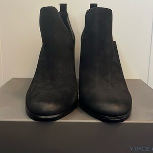 Vince Camuto ankle booties black oil nubuck | never worn